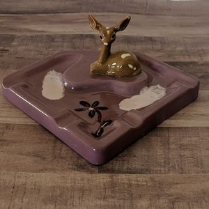 VINTAGE 1969 Ceramic Deer Ashtray
